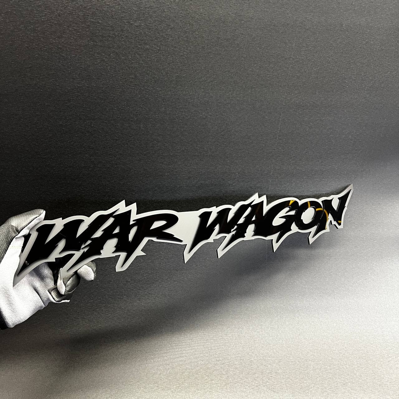 1x WAR WAGON Custom Text 3D Acrylic Car Emblem Badge Multicolor Fender Decal