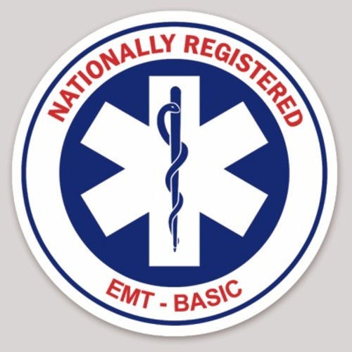 Nationally Registered Emergency Medical Technician Basic EMT-B Vinyl Sticker