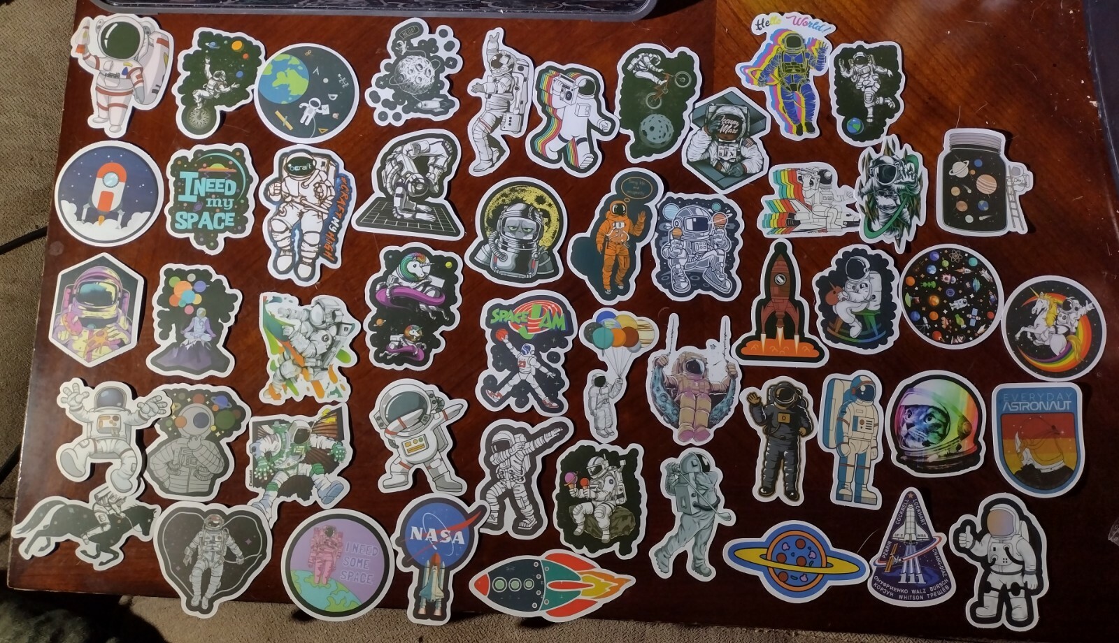 Astronaut/Space Sticker Lot Matte pvc 50pc Stickers 2-3”