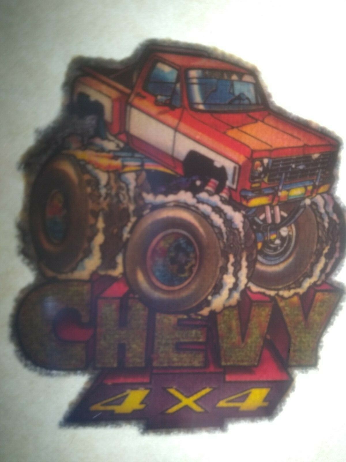 Monster Trucks Screamin Gleamin Glitter Iron-On Transfer Decal Donruss 1970s