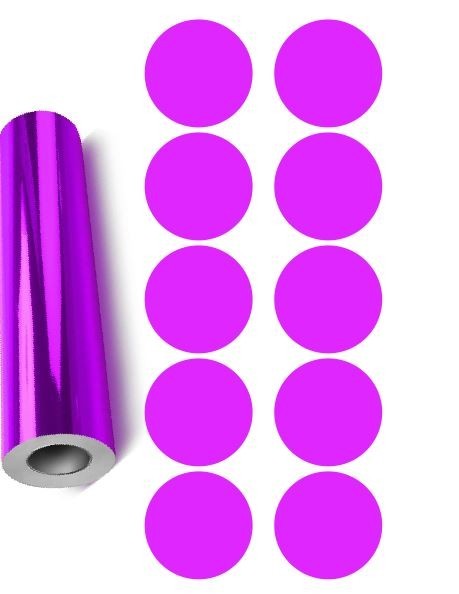 Dots Round Vinyl Color Coded Inventory Label Chrome Purple 1.5 Inch Stickers