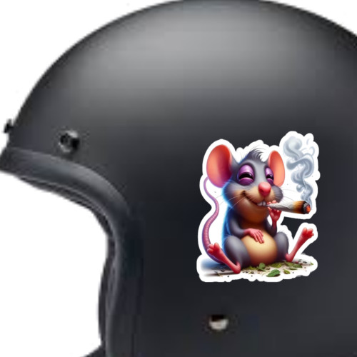 A Cool Mouse Enjoying A Smoke Durable, High Quality, Easy To Apply Vinyl Sticker