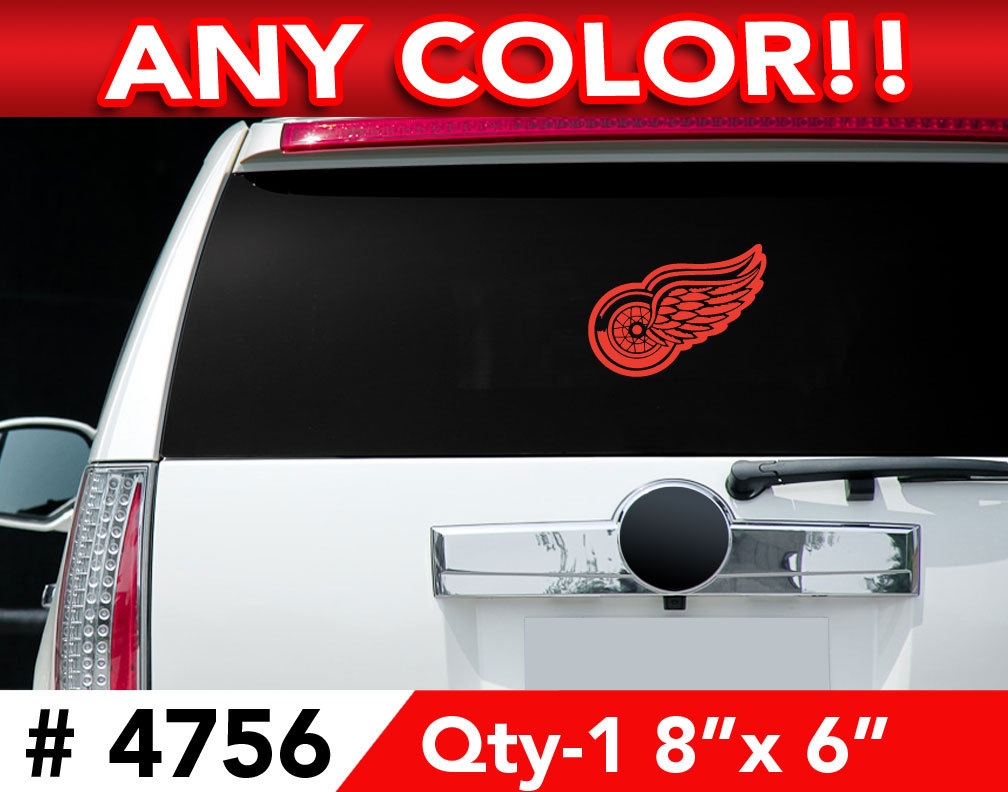 DETROIT RED WINGS LOGO LARGE DECAL STICKER 8" x 6" Any 1 Color