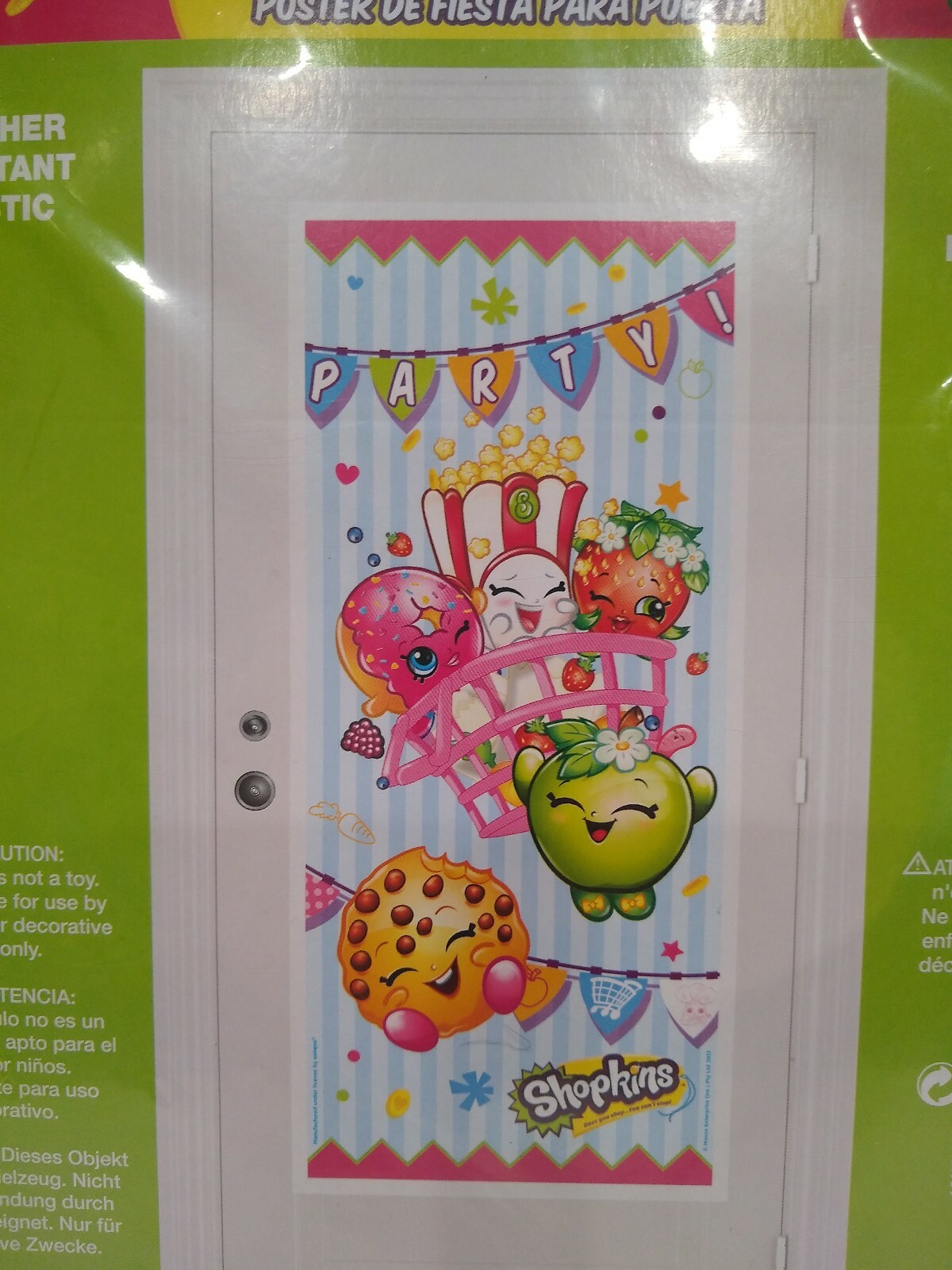 2 SHOPKINS scene party wall decor PHOTO BACKDROP grocery pals door cover Poster