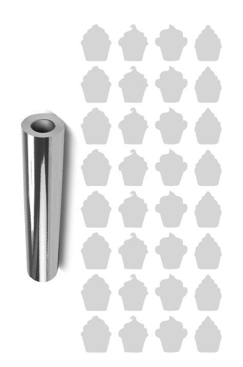 Cupcake Stickers Sticker Chrome Silver 1" DC12