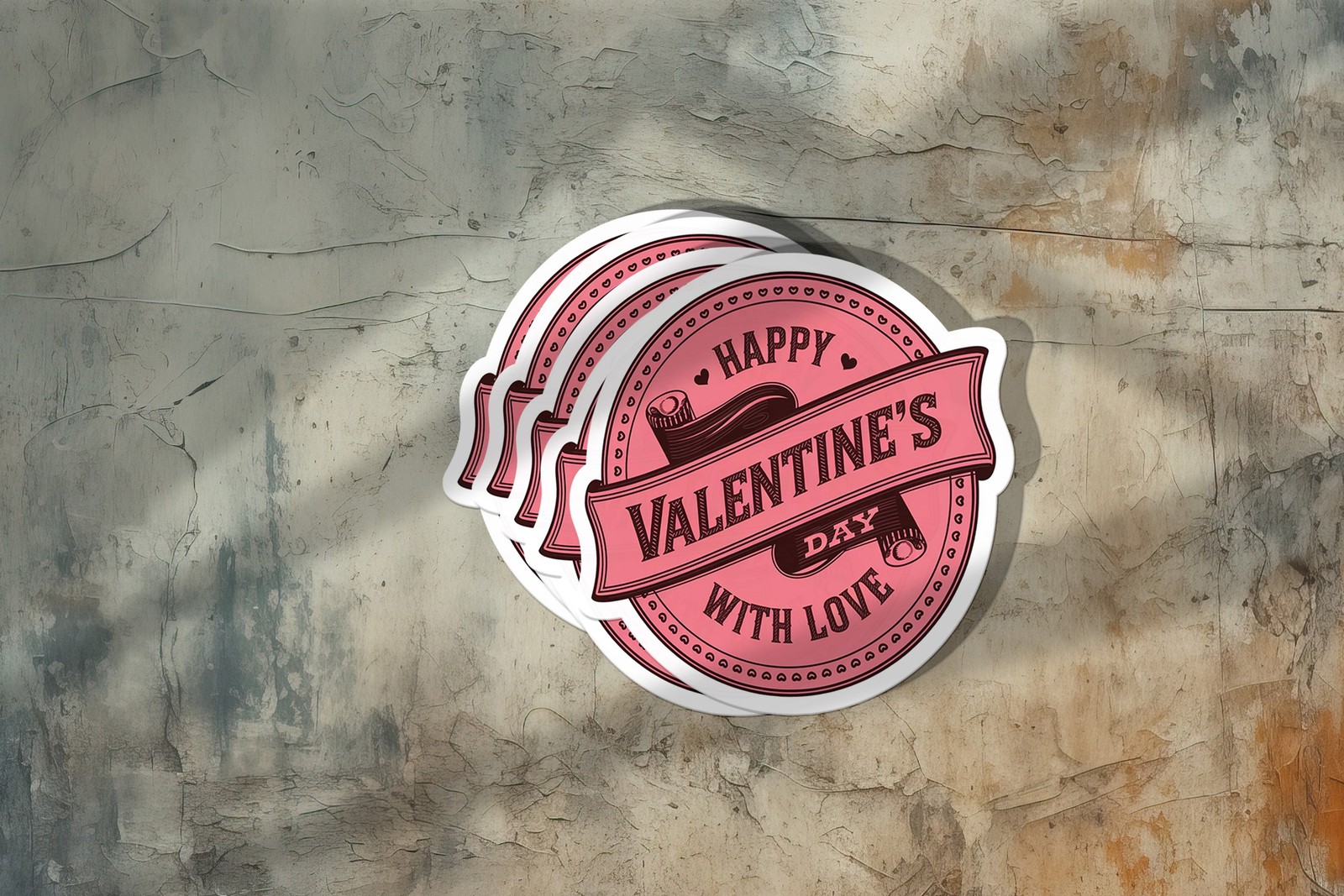 Happy Valentine’s Day With Love Vinyl Sticker