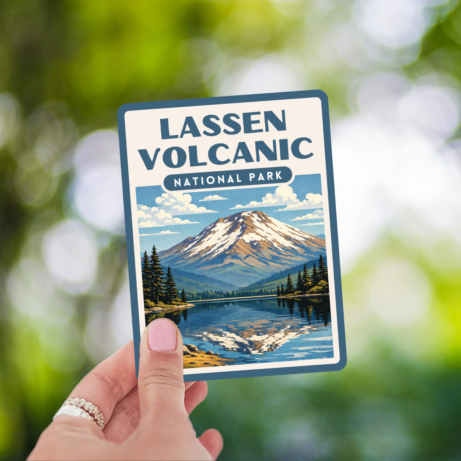 Lassen Volcanic National Park Sticker Retro Screen Print Vinyl California Decal