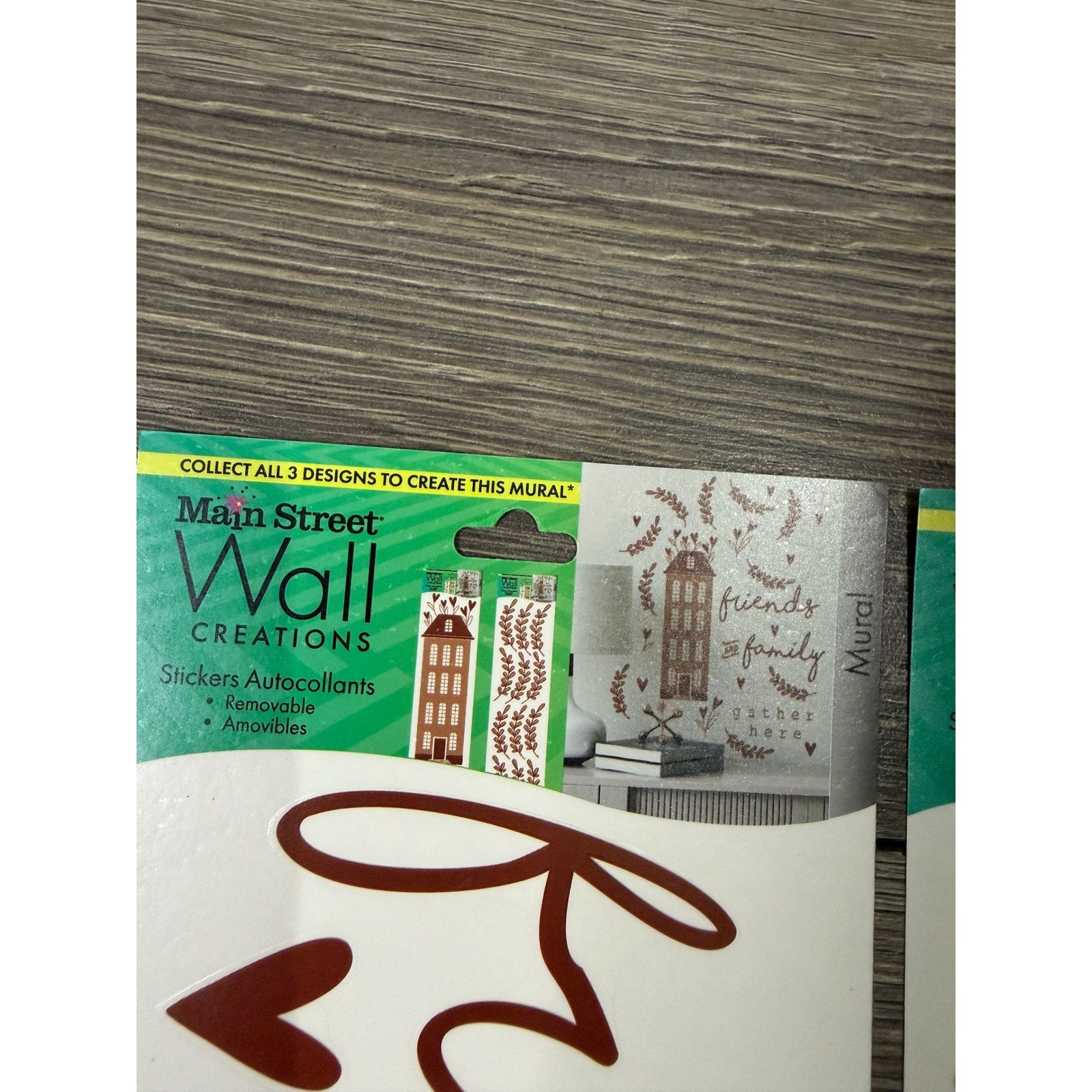 Main Street Wall Creations 4PK Peel and Stick Decals Friends Family Home Decor