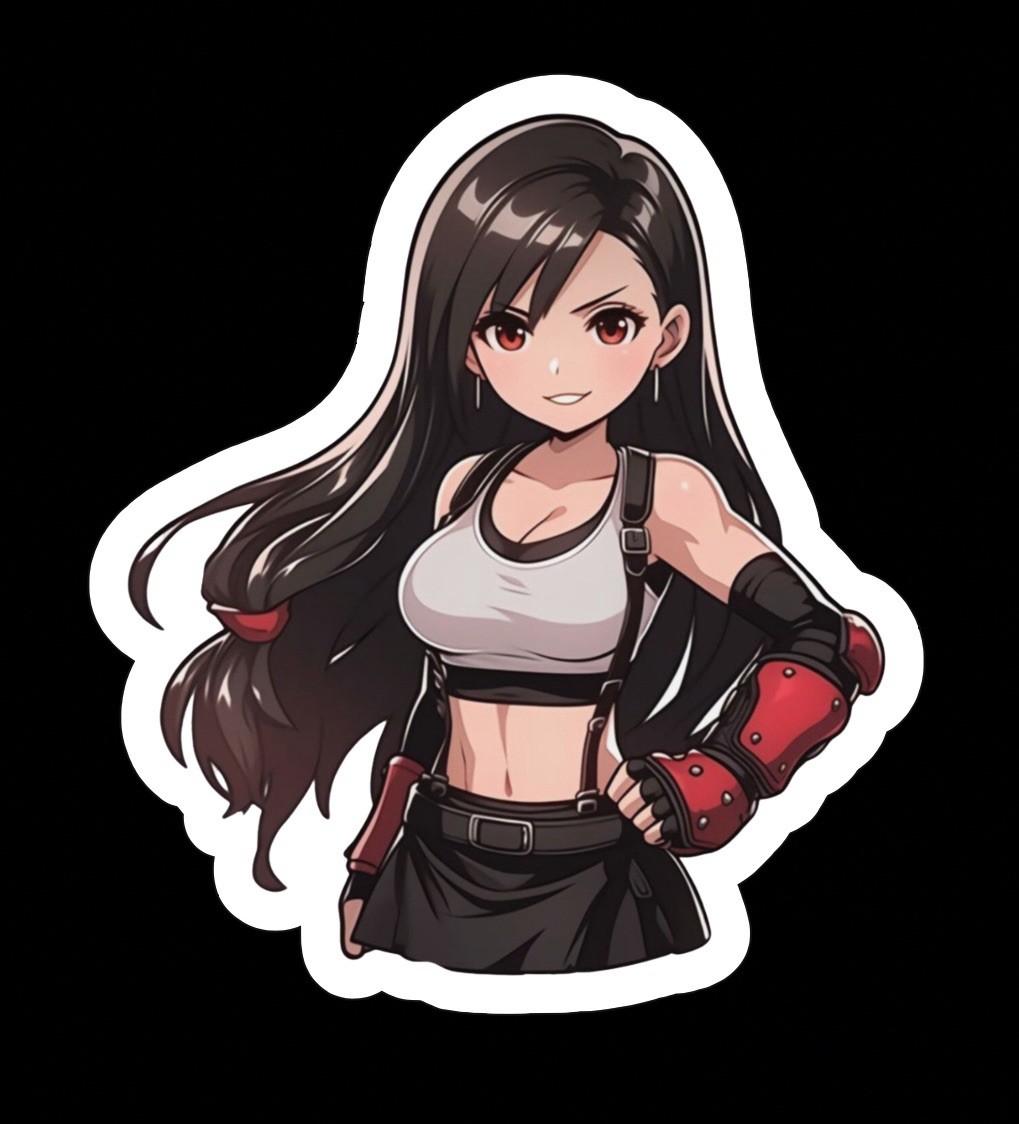 Tifa Lockhart, Final Fantasy 7, FF7, Cute Kawaii Glossy Vinyl sticker, Decal