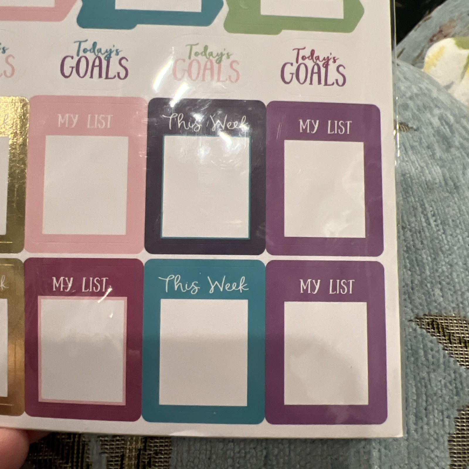 Pen and Gear Stickers 4 Sheets Todays Goals Weekly Planner Shopping To Do Lists
