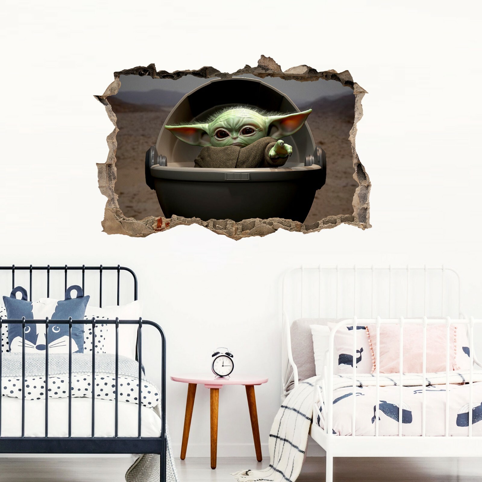 Star Wars Baby Yoda 3D Smashed Wall Removable Decal Sticker Room Decor Gift