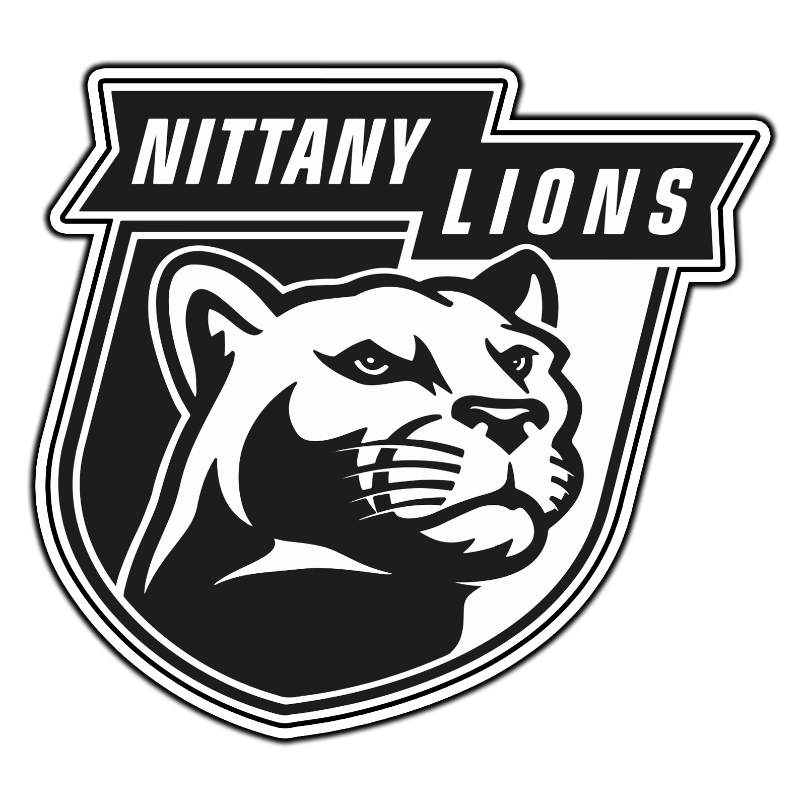 Penn State Nittany Lions B&W Logo #9 College Sticker Waterproof Vinyl Decal