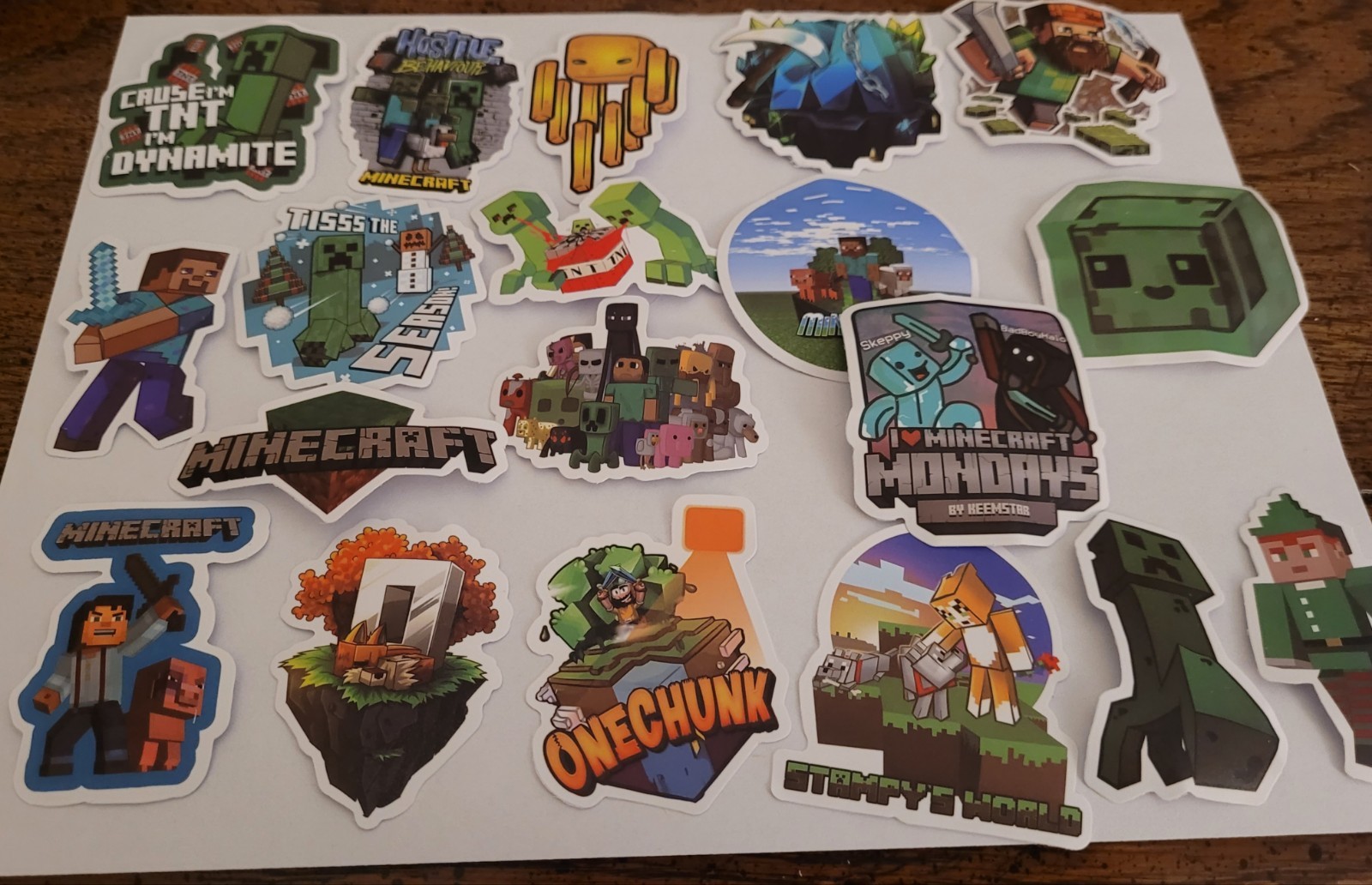 10 PCS Mine Craft (Unofficial) Block Pixel Video Game Stickers BRAND NEW