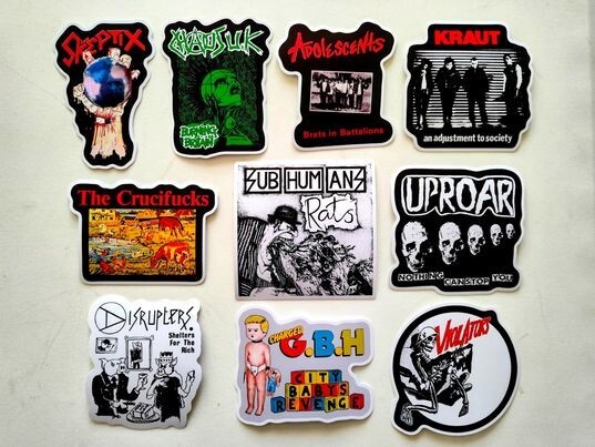 Punk Rock Bands Vinyl Sticker Set 31 (10) Hardcore Controversial Experimental