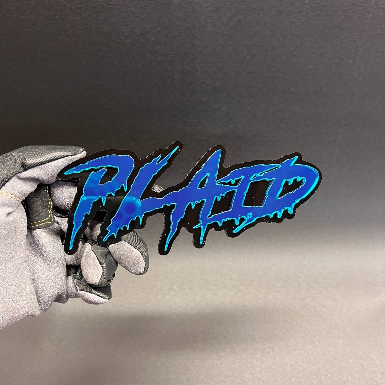 1x PLAID Custom Text 3D Acrylic Car Emblem Badge Multicolor Fender Decal