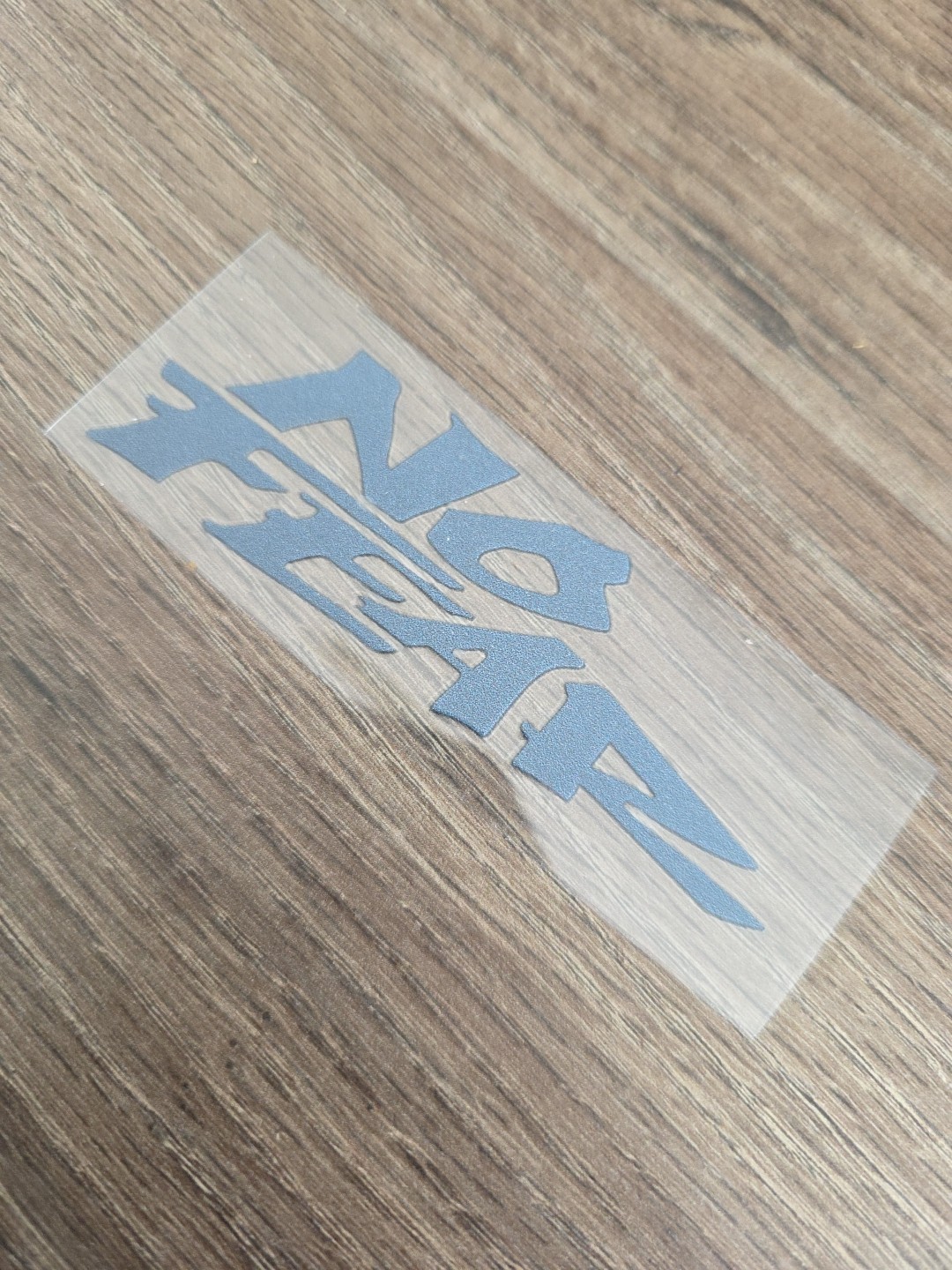 NO FEAR Decal In Grey Solid Raised UV DTF Waterproof Sticker 4in