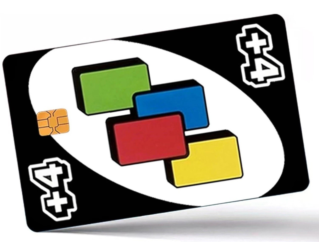 UNO Draw 4 Red Blue Reverse Card Skin 3-Pack Gamer Decal Wild Card Cover
