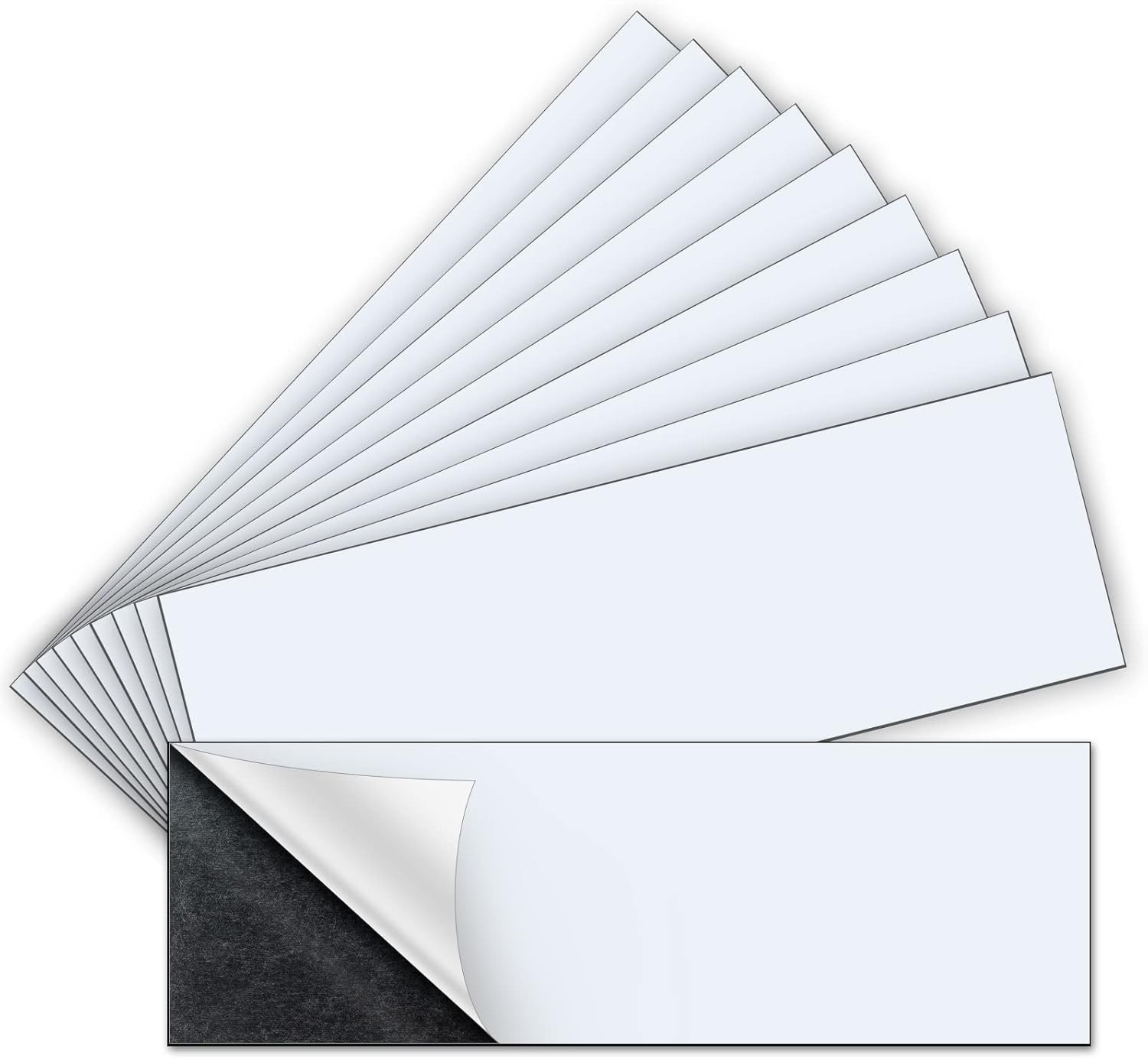 10 Pcs 12" X 4" Bumper Sticker Magnets, Flexible Magnetic 10 P, White