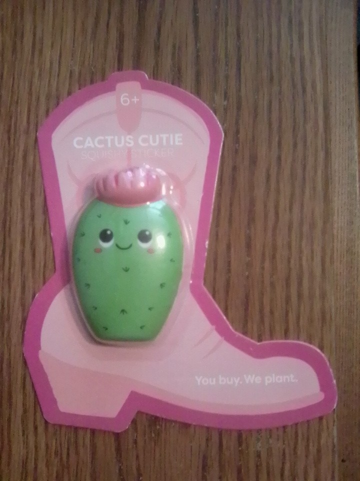 Cactus Cutie Squishy Sticker, Brand New