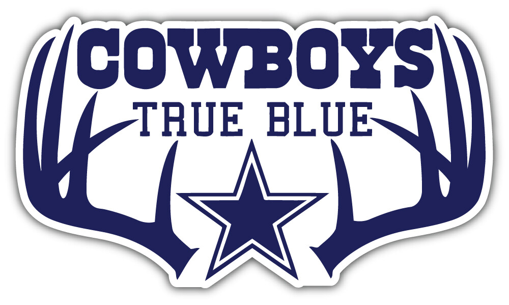 Dallas Cowboys True Blue NFL Sport Car Bumper Sticker Decal "SIZES"