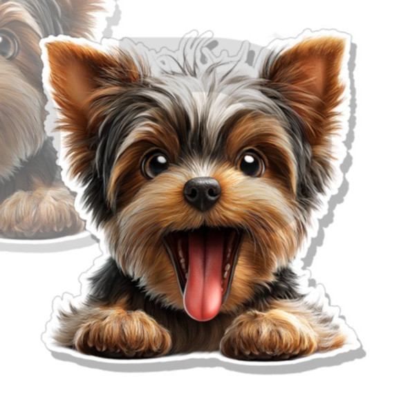 Yorki Terrier Pup Sticker High Class Creature Decal Made in USA 2 PACK