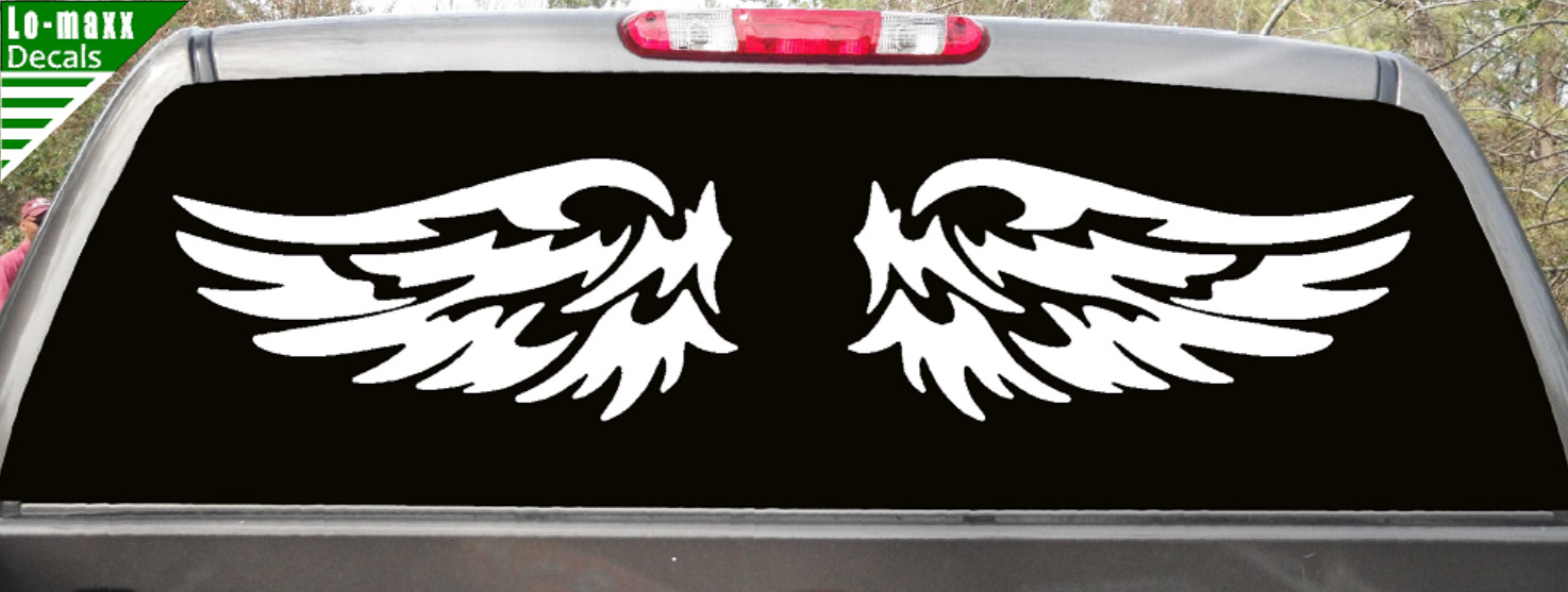Set Of Angel Wings Car Truck SUV Boat Glass Superior Quality Die Cut Vinyl Decal