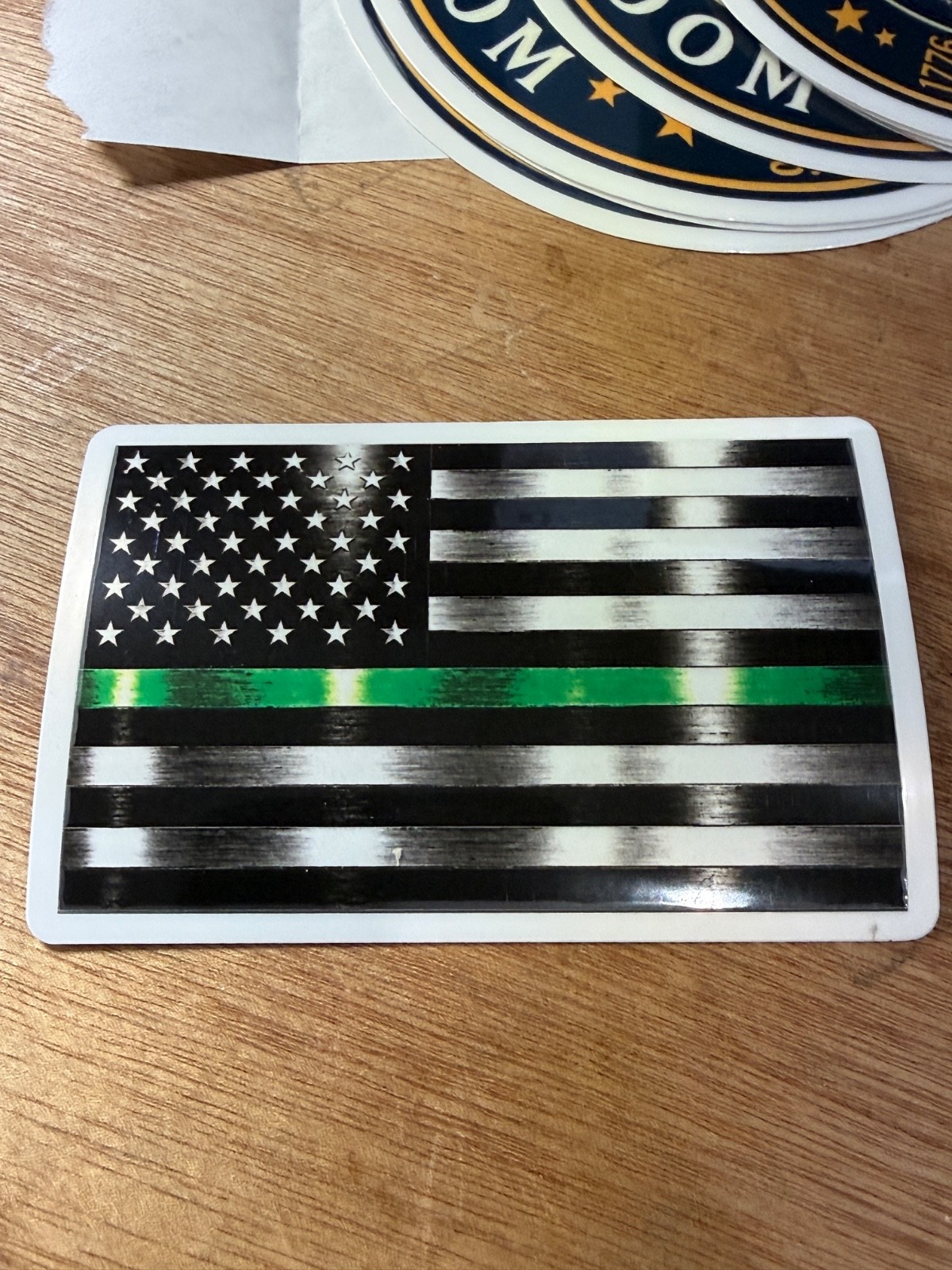 STRICKER (BUY 2, GET 1 FREE) metallic silver color vinyl green line Made in USA