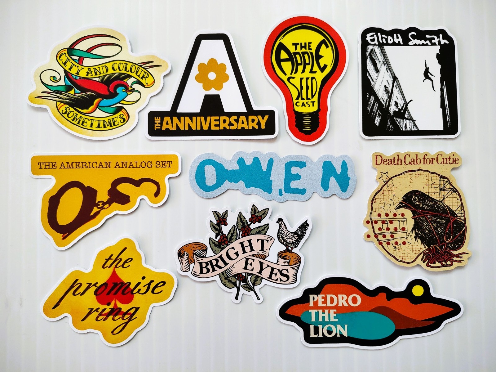 Emo Vinyl Sticker Pack (Qty 10) SET 4 death cab cutie bright eyes elliott smith