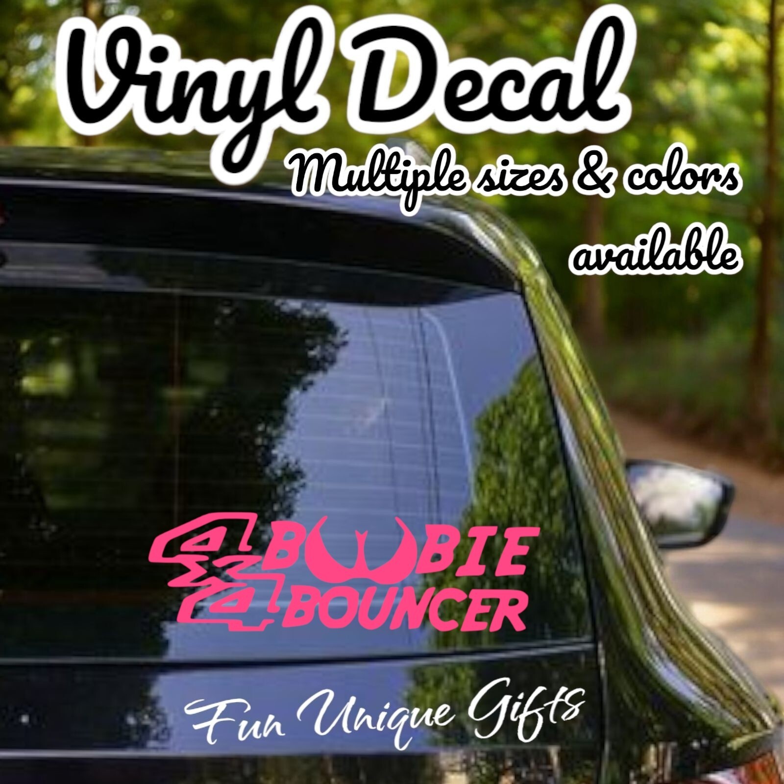 4×4 Boobie Bouncer Vinyl Decal Sticker -Multiple Colors & Sizes- FREE SHIPPING