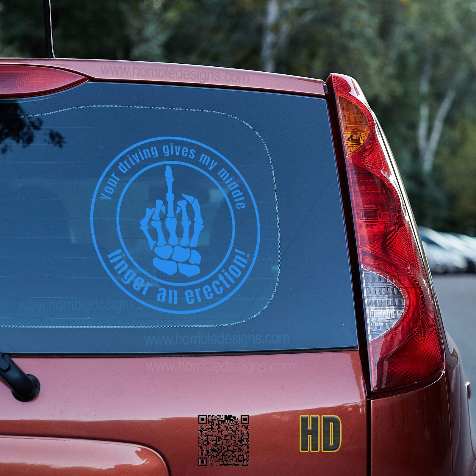 Your driving gives my middle finger an erection Vinyl decal car truck van funny