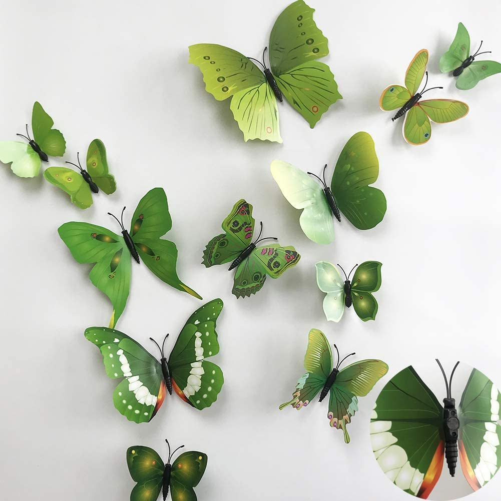 36Pcs 3D Colorful Butterfly Wall Stickers DIY Art Decor Crafts for Party Nursery