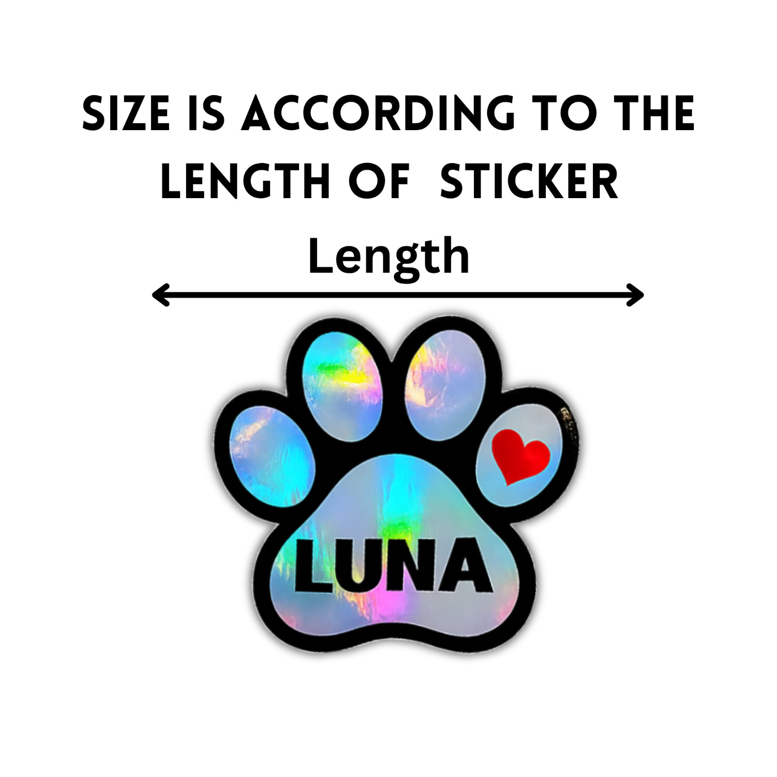 Custom Pet Paw Sticker – Personalized Holographic Paw Print Decal (Dog & Cat)