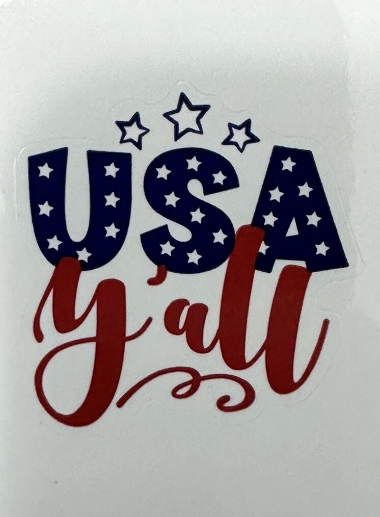 USA Y'ALL ~ Small Vinyl Sticker – 1.5in