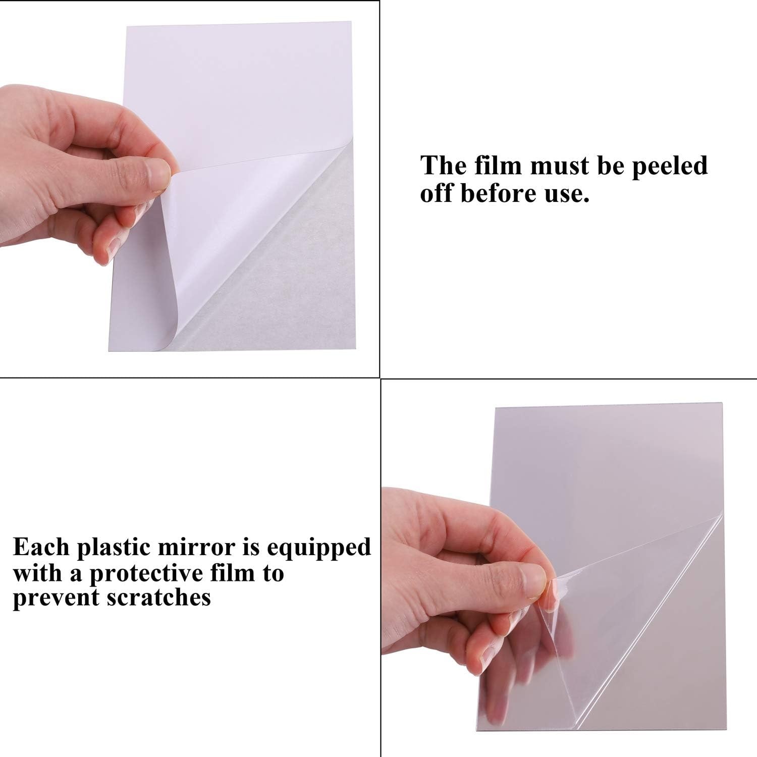 Durable Flexible Mirrors – 6 Pack Self-Adhesive Silver Tiles for Safe Home Decor