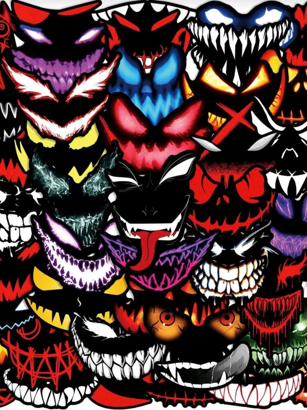 20 Pcs Ghost Face Stickers Vinyl Waterproof Bottles Laptop Car Bike Skateboard
