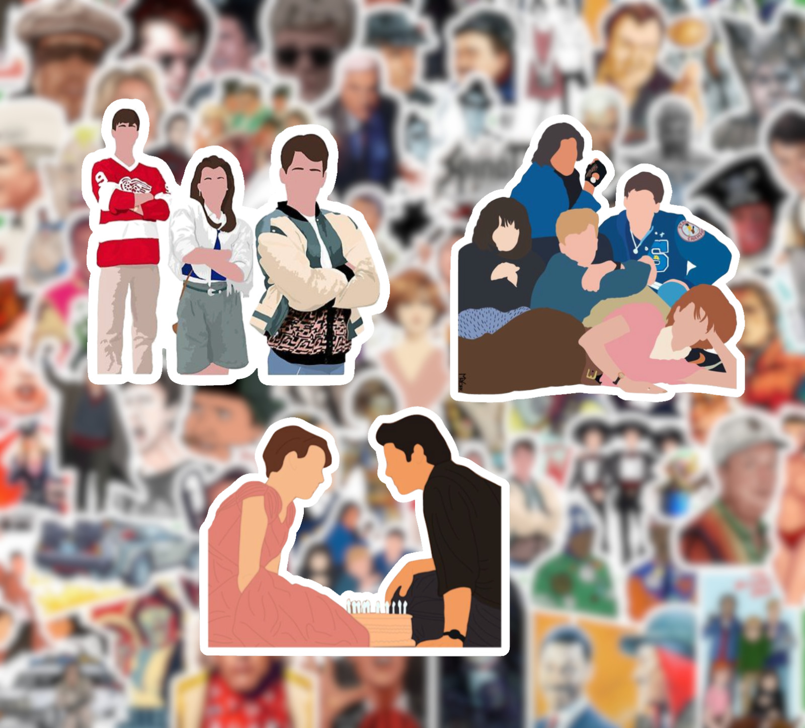25/50 80's Comedy Movie Sticker Pack-Waterproof Vinyl-Breakfast Club Ghostbuster