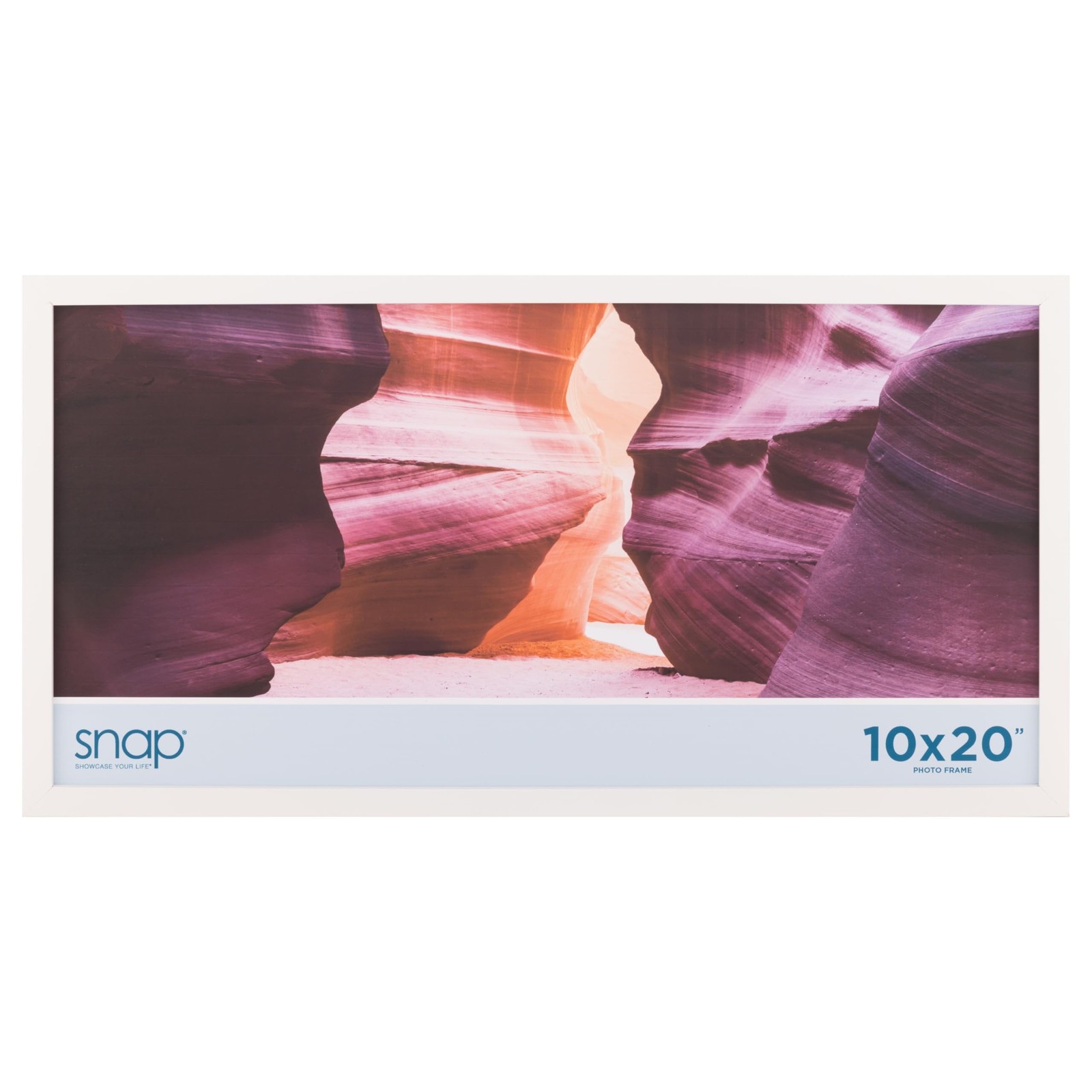 Snap – 10"x20" White Wood Wall Poster Frame – Wall Mount Display – Perfect Fi…