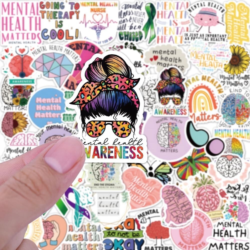 200pcs Mental Health Stickers Decals, Mental Health Awareness Stickers Bundle
