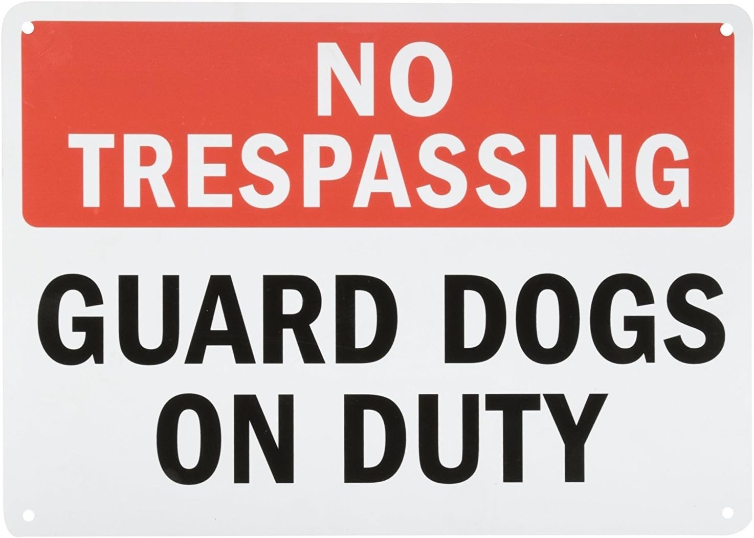 (2 Pack) No Trespassing: Guard Dogs On Duty, Sticker Sign, 10×14 Inches