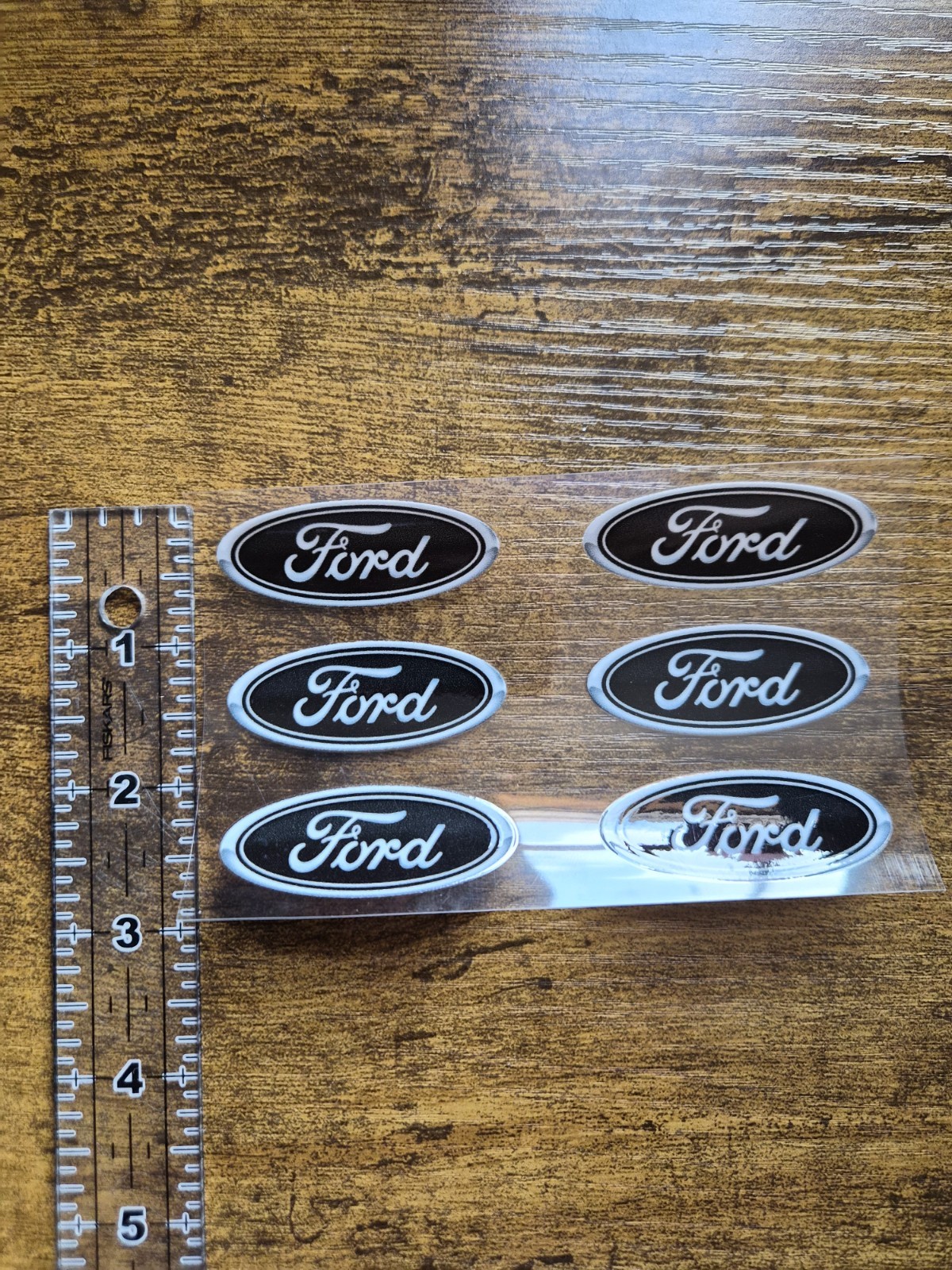 6pc FORD LOGO 2"Black High Quality UVDTF Decal Sticker waterproof USA NOT VINYL