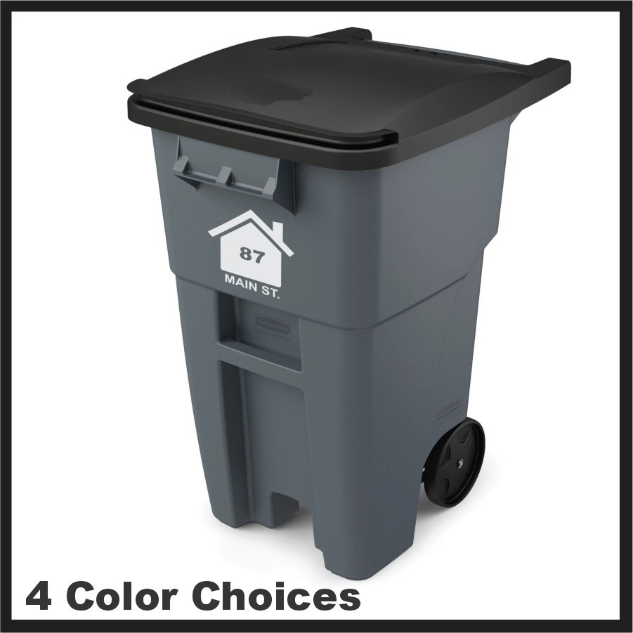 Custom Trash Can Address Stickers House Number Decal 6" 8" 10" 5yr Outdoor Vinyl