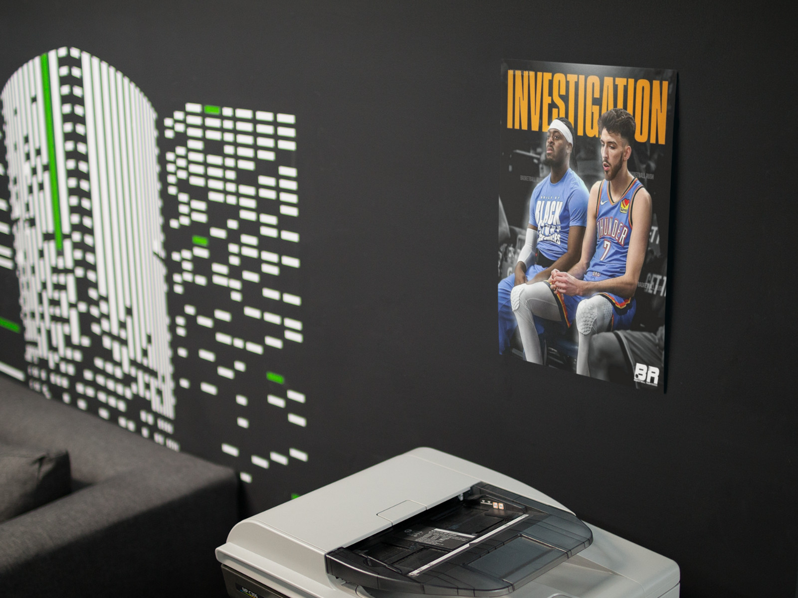 OKC Basketball Duo Wall Vinyl Decal Poster Print Removable Adhesive Graphic
