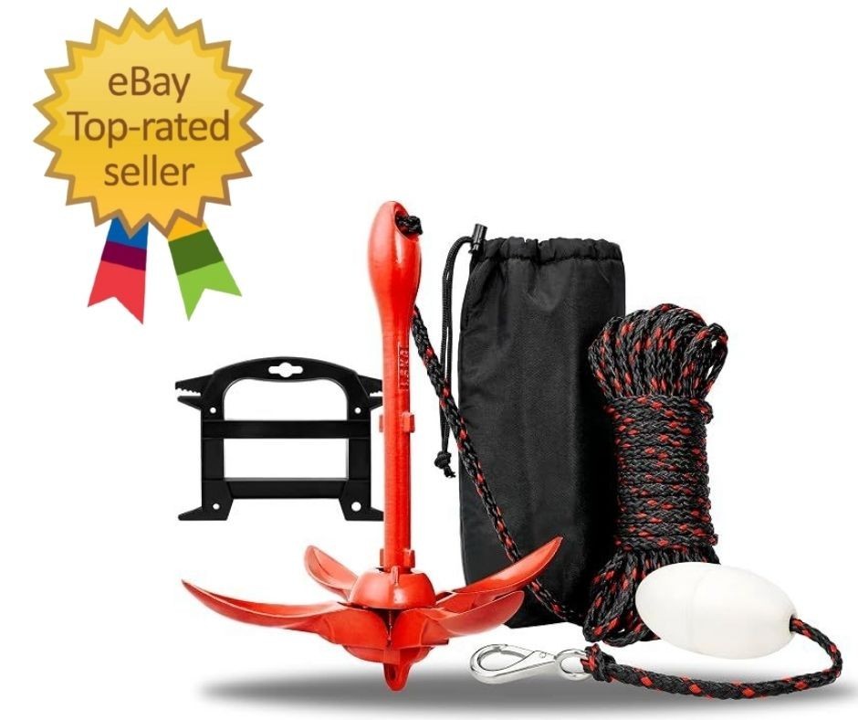 Grapnel Anchor Kit for Small Boats, Kayaks, PWC, Jet Ski & Paddle Boards – 3.5 l
