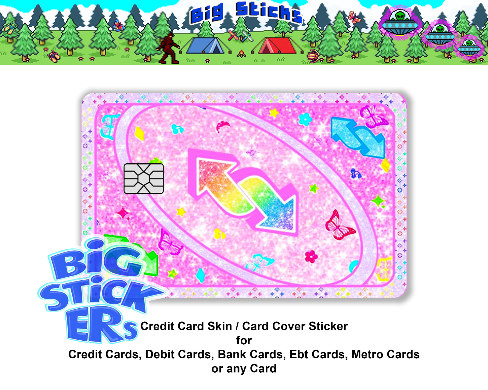 Uno Reverse/Draw 4 Card Credit Card SMART Sticker Skin Decal, Card Wrap