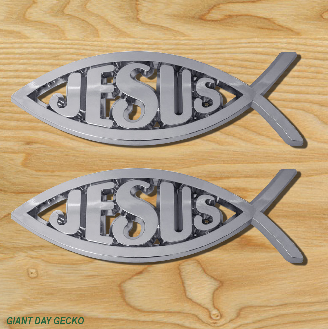 (2) TWO JESUS FISH Vinyl Decal Sticker For Car Laptop Skateboard NEW Christian