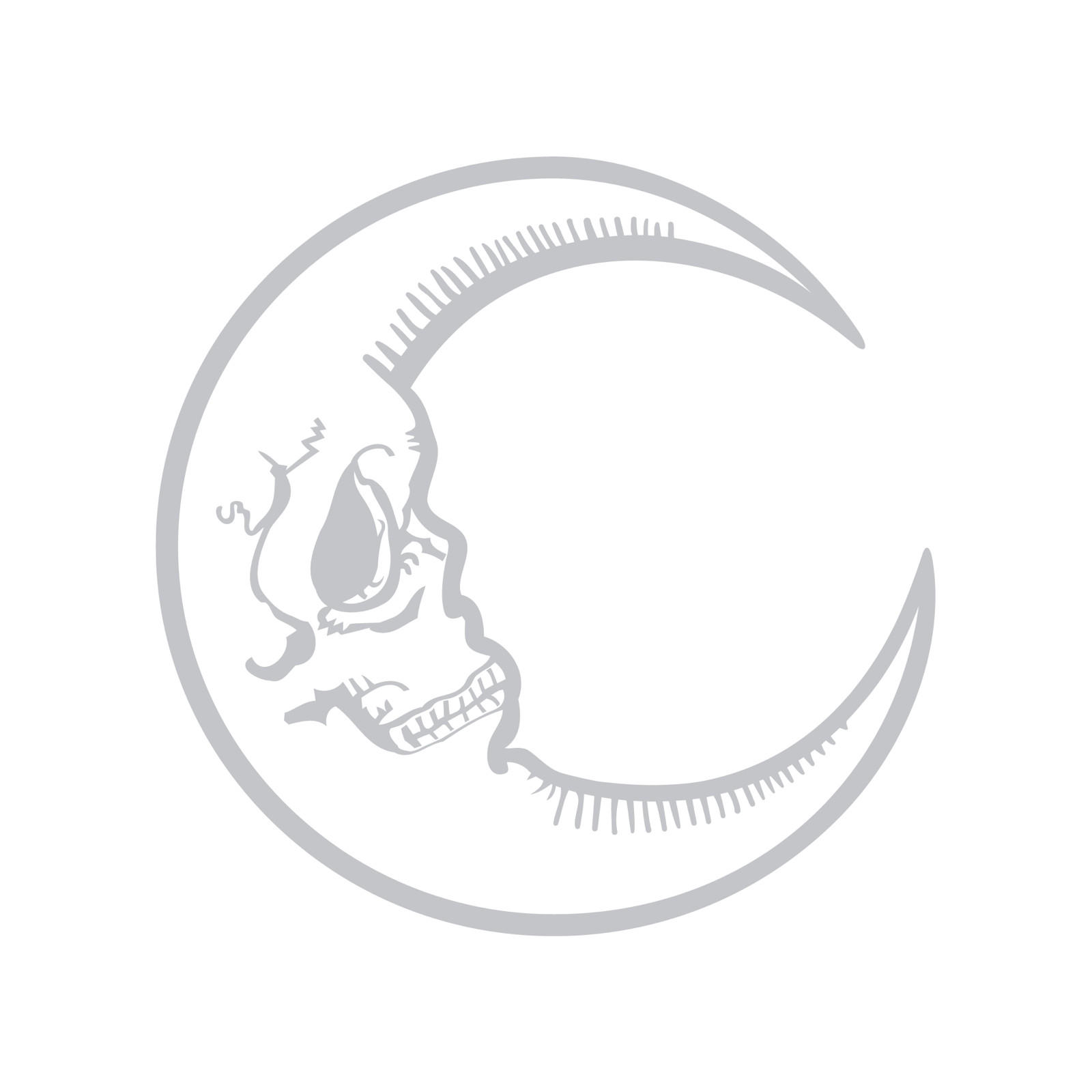 Crescent Moon Skull Made in USA Multiple Color Options & Sizes Avail Cars-6+yrs