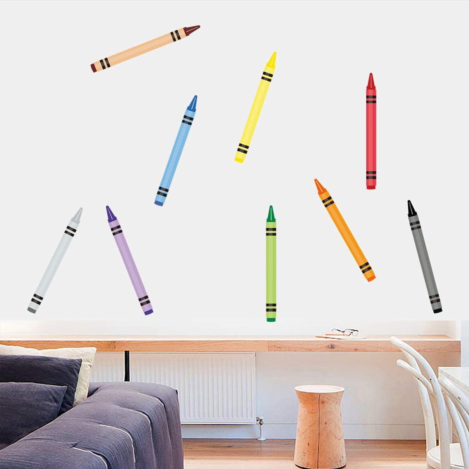 Crayon Decorations Wall Decals DIY Stickers for Kids Preschool Classroom Play…
