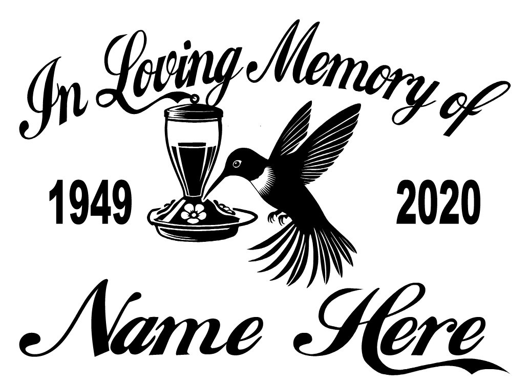 In Loving Memory Decal Hummingbird Flower Floral Bird Car Window Vinyl Sticker