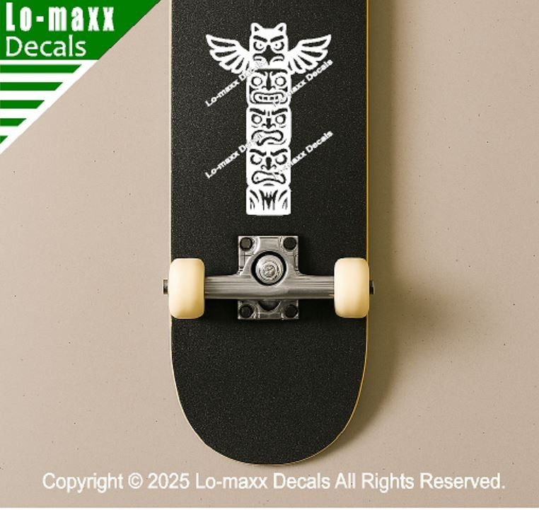 Totem Pole Tower Die Cut Sticker for Lockers, Laptops Lab Doors SUV Boats