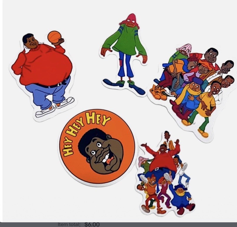 Fat Albert Retro Stickers Vinyl Matte Water Resistant Cartoon 5 Pack